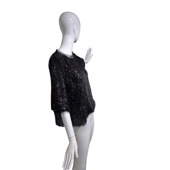 Flawless Women's size XL Sequin Tulle Holiday Party Special Event Date Night Top - Picture 6 of 12